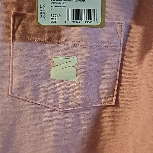 Patagonia Women's Channel Islands Pocket T-Shirt: MAUVE: NEW WITH TAGS: M - Picture 3 of 7